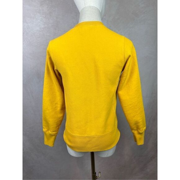 Vintage Style Champion Sweatshirt Womens XS Yellow Reverse Weave Warm Up Pullove - Picture 2 of 7